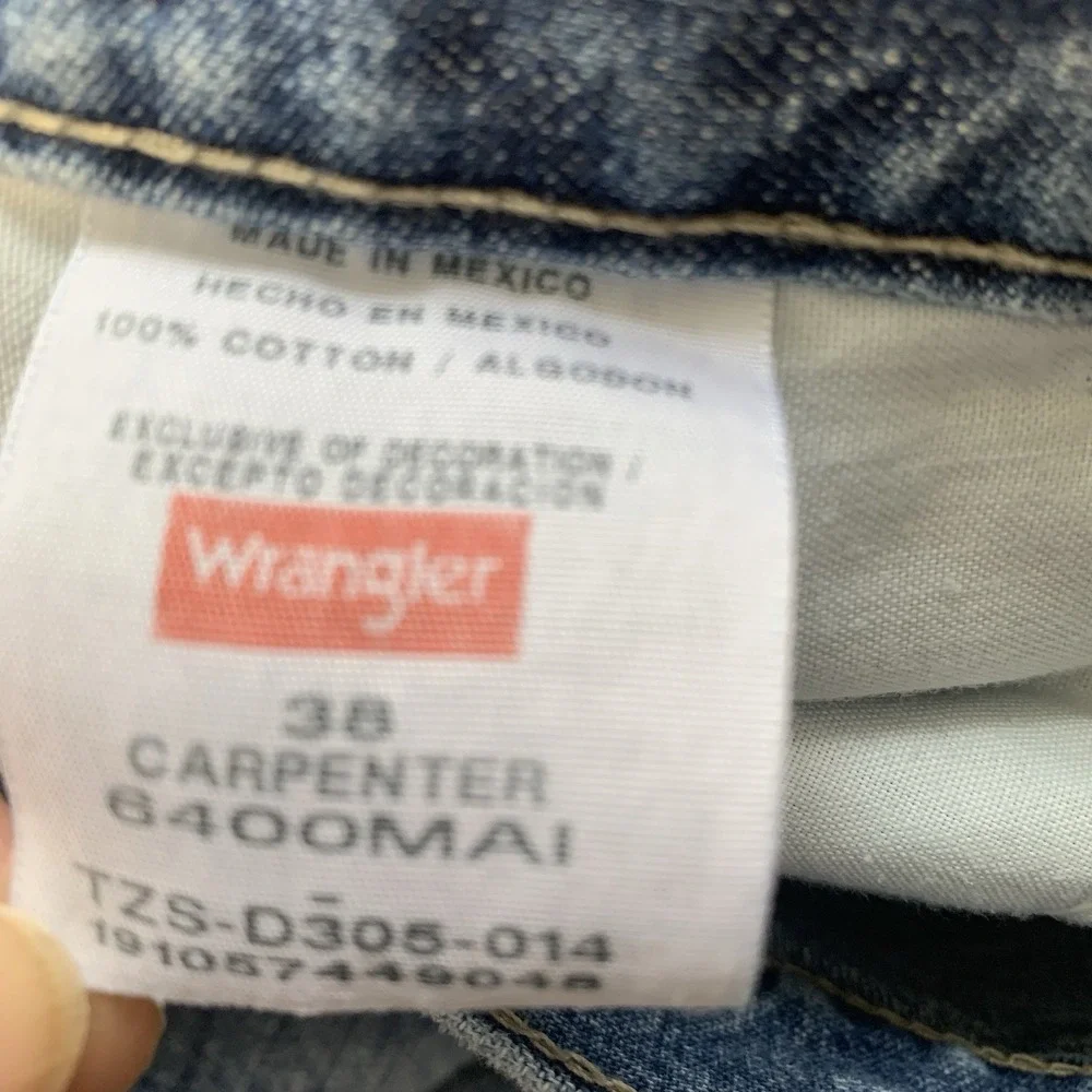 Wrangler Y2K Carpenter Shorts Jorts Men 38  Blue 100% Cotton Inseam 10